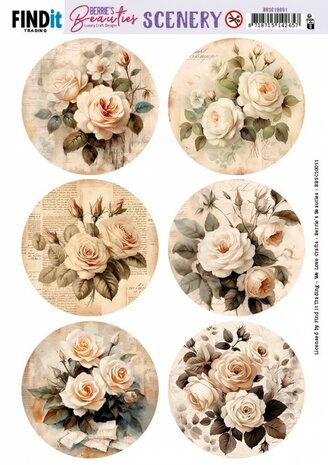 Push-Out Scenery - Berries Beauties - Brocante Roses - Round