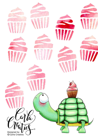 CraftEmotions Mask stencil cupcakes A6 Carla Creaties