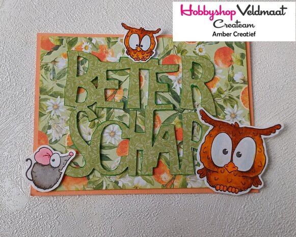 CraftEmotions Mask stencil - Tekst BETERSCHAP A6 (NL) Carla Creaties