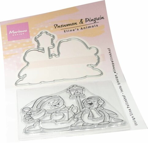 Marianne Design Clear Stamps&amp;dies Eline&lsquo;s Sneeuwpop&amp;Pinguin EC0205 62,5x59,5mm / 1 dies 65x62mm