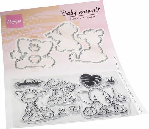 Marianne Design Clear Stamp &amp; die set - Eline&lsquo;s Baby dieren EC0199 150x210cm