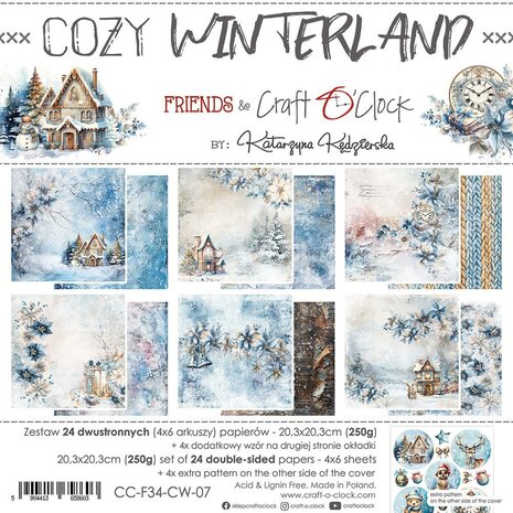 Craft O Clock Set of Mix Papers 20x20 cm Cozy Winterland