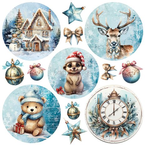 Craft O Clock Set of Mix Papers 20x20 cm Cozy Winterland