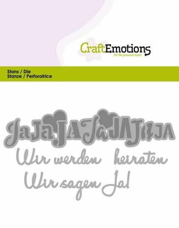 CraftEmotions Die Tekst - Wir werden heiraten (DE) Card 11x9cm