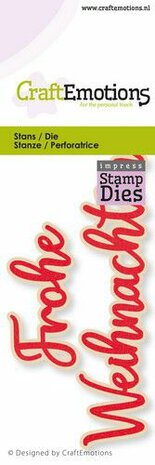 CraftEmotion Impress stamp Die - Frohe Weihnachten (DE) Card 5x10cm