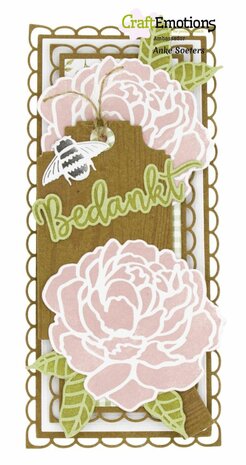 CraftEmotions Impress stamp Die - Roos Card 11x9cm