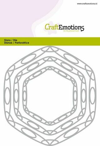 CraftEmotions Die - frames art hexagon