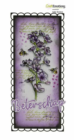 CraftEmotions clearstamps Slimline - Bloesemtak GB Dimensional stamp