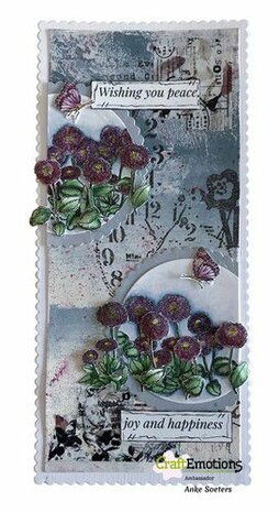 CraftEmotions clearstamps Slimline - Madeliefjes GB Dimensional stamp