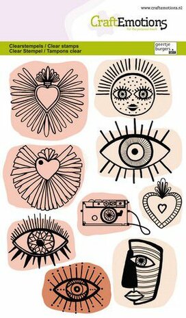 CraftEmotions clearstamps A6 - Trendy iconen