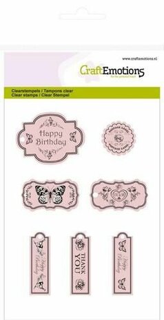 CraftEmotions clearstamps A6 - labels Botanical