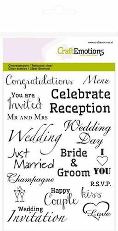 CraftEmotions clearstamps A6 - tekst Wedding