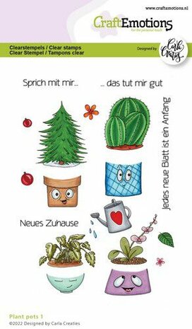 CraftEmotions clearstamps A6 - Plant pots 1 (DE) Carla Creaties