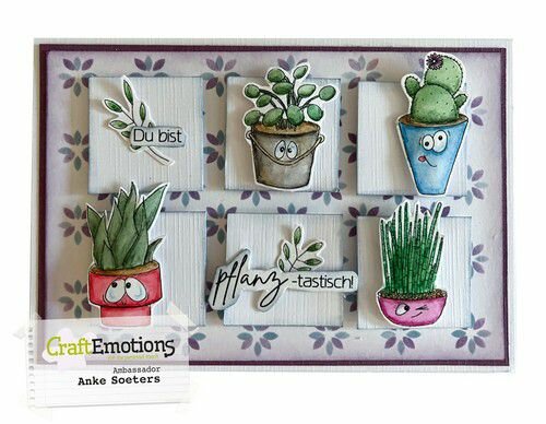 CraftEmotions clearstamps A6 - Plant pots 2 (EN) Carla Creaties