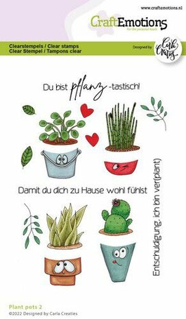 CraftEmotions clearstamps A6 - Plant pots 2 (DE) Carla Creaties