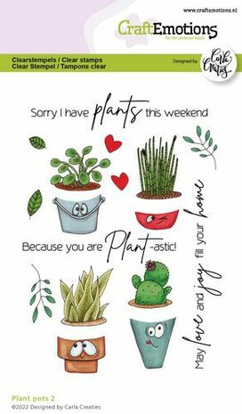 CraftEmotions clearstamps A6 - Plant pots 2 (DE) Carla Creaties