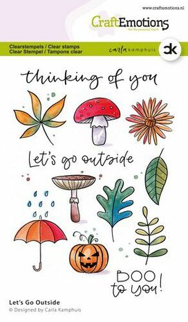 CraftEmotions clearstamps A6 - Let&rsquo;s Go Outside Carla Kamphuis