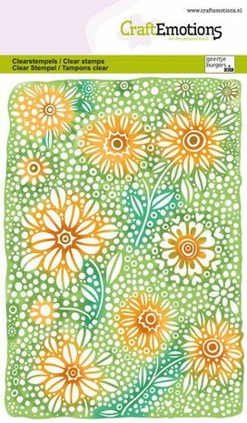 CraftEmotions clearstamps A6 - Bloemenachtergrond GB