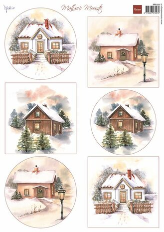 Marianne Design Decoupage Mattie&lsquo;s Mooiste - Winterhuisjes MB0220 A4