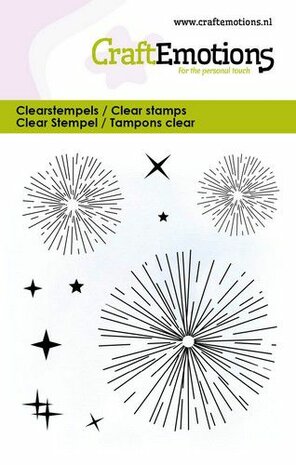 CraftEmotions clearstamps 6x7cm - Vuurwerk met sterren