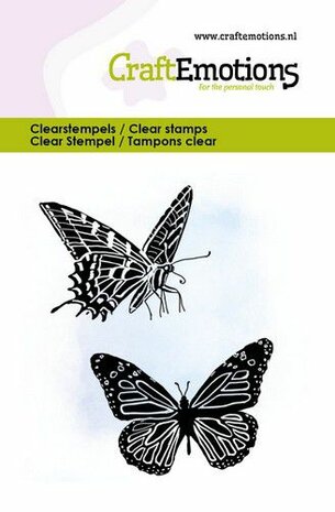 CraftEmotions clearstamps 6x7cm - Vlinders 2