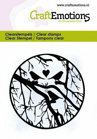 CraftEmotions clearstamps 6x7cm - Cirkel, takken en vogels