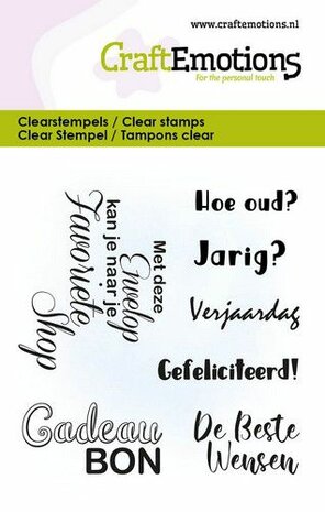 CraftEmotions clearstamps 6x7cm - Cadeaubon teksten NL