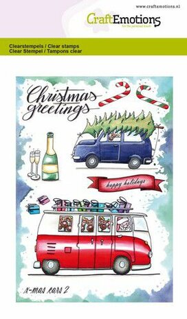 CraftEmotions clearstamps A6 - x-mass cars 2 Carla Creaties