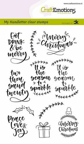 CraftEmotions clearstamps A6 - handletter - Christmas 2 (Eng) Carla Kamphuis 