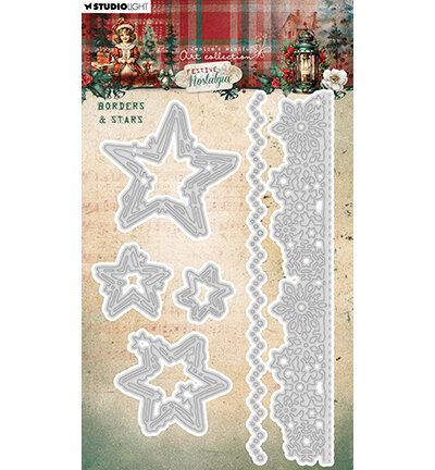 Studio Light Borders &amp; stars Festive Nostalgia nr.903 	JMA-FN-CD903