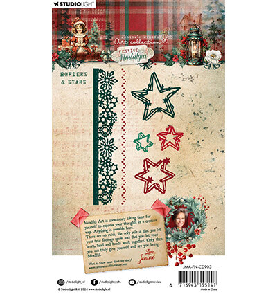 Studio Light Borders &amp; stars Festive Nostalgia nr.903 	JMA-FN-CD903