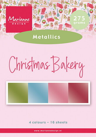 Marianne Design Pretty Papers bloc Christmas Bakery by Marleen Metallics A5 PK9197