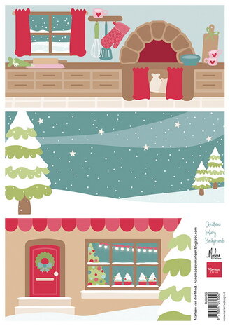 Marianne Design knipvel Christmas Bakery Backgrounds by Marleen AK0096