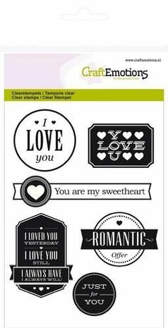 CraftEmotions clearstamps A6 - teksten Love (engels)