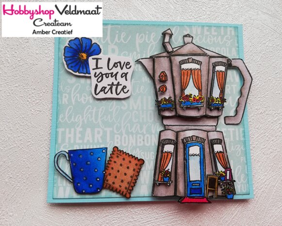 CraftEmotions clearstamps A6 - Percolator Plaza Carla Kamphuis