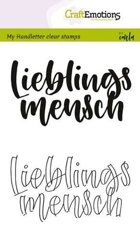 CraftEmotions clearstamps A6 - handletter - Lieblings mensch (DE) Carla Kamphuis 