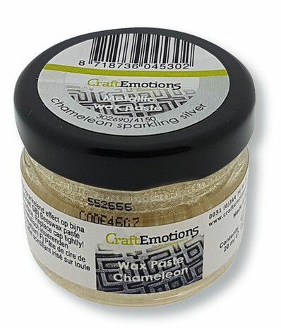 CraftEmotions Wax Paste chameleon - sprankelend zilver 20 mlCraftEmotions Wax Paste chameleon - sprankelend zilver 20 ml