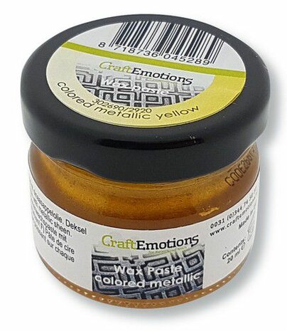 CraftEmotions Wax Paste metallic colored - geel 20 ml