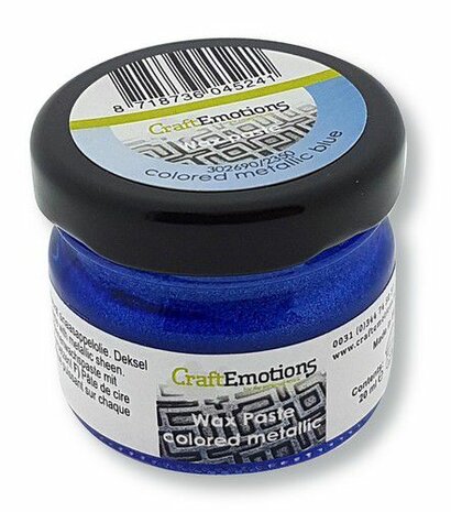 CraftEmotions Wax Paste metallic colored - blauw 20 ml 