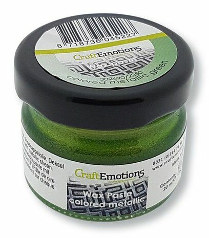 CraftEmotions Wax Paste metallic colored - groen 20 ml