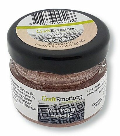 CraftEmotions Wax Paste metallic - ros&eacute; goud 20 ml