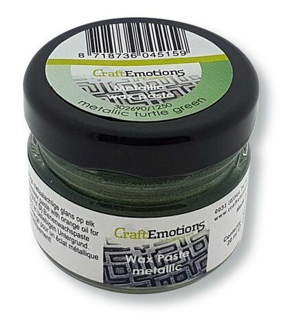 CraftEmotions Wax Paste metallic - groen &lsquo;turtle&lsquo; 20 ml