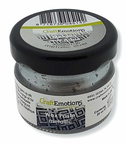 CraftEmotions Wax Paste metallic - zilver 20 ml