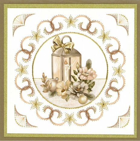 3D Push Out - Amy Design - Frosted Gold Christmas - Lantern