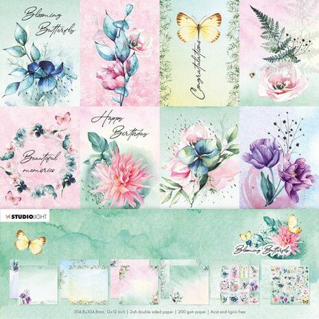 Studio Light Scrap paper set Blooming Butterfly nr.20 SL-BB-PS20 304,8x304,8mm