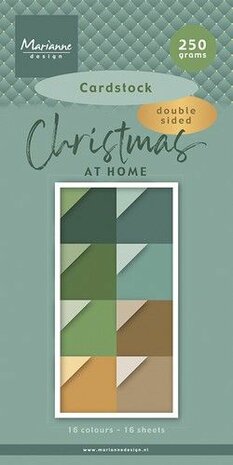 Marianne Design Paperpad Chistmas at home - cardstock PK9193 15x30 cm, 16 colours, double sided, 16 sheets