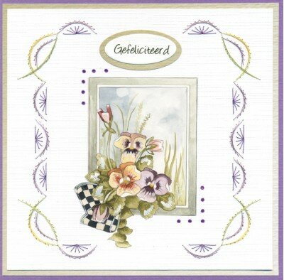 3D Cutting Sheet - Precious Marieke - Painted Pansies - Pansies And Brushes