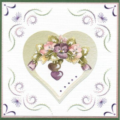 3D Cutting Sheet - Precious Marieke - Painted Pansies - Purple