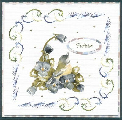 3D Cutting Sheet - Precious Marieke - Painted Pansies - Blue