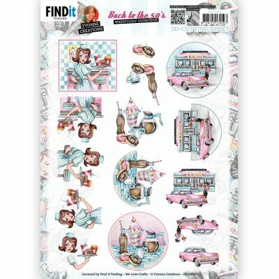 3D Cutting Sheet - Yvonne Creations - Back To The Fifties - Burgers